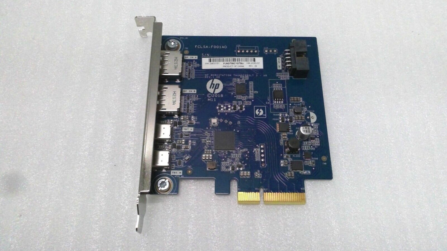 HP Thunderbolt 3 PCIe I/O Card 2-port w/ Cable L83263-001 L89633-001 Z4 Z6 Z8 G4