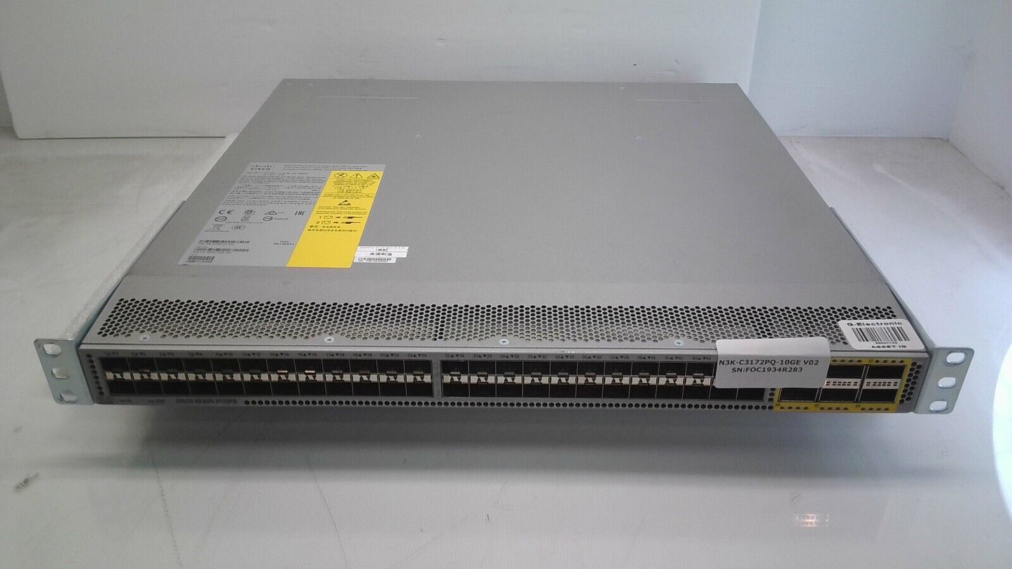 Cisco Nexus N3K-C3172PQ-10GE 48-Port 48 SFP+ and 6 QSFP+ Managed Ethernet Switch