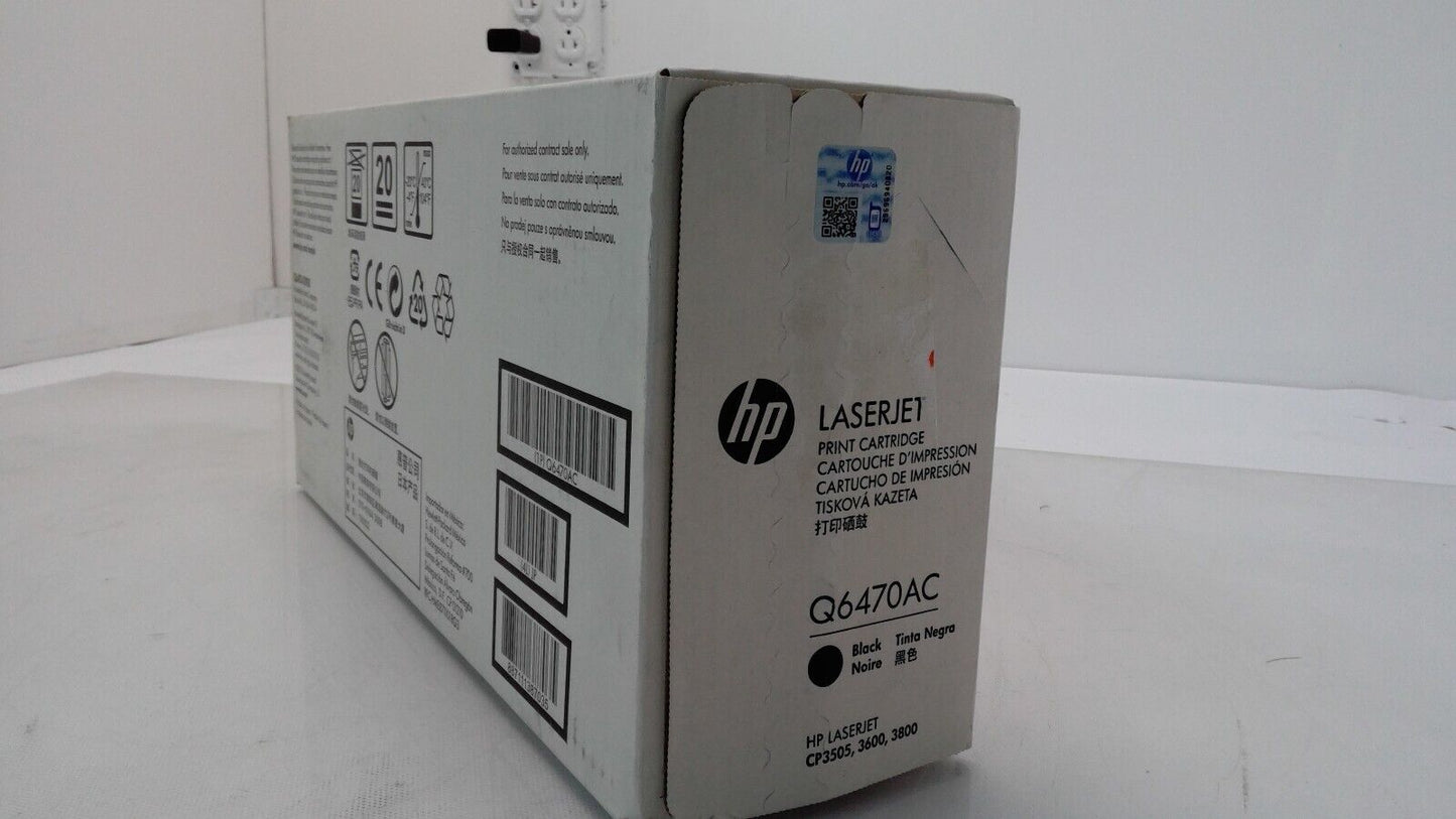 NEW GENUINE HP Q6470AC BLACK LASERJET PRINT CARTRIDGE SEALED