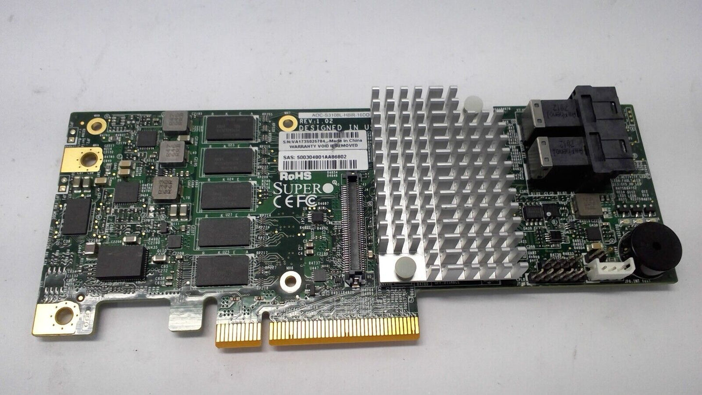 AOC-S3108L-H8iR Supermicro SAS 3108 12Gb/s 8-Port Raid Adapter No Bracket