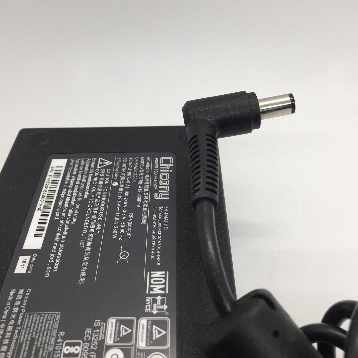 ORIGINAL Chicony AC Adapter A12-230P1A 19.5V DC 11.8A 230W MSI GE73 Raider