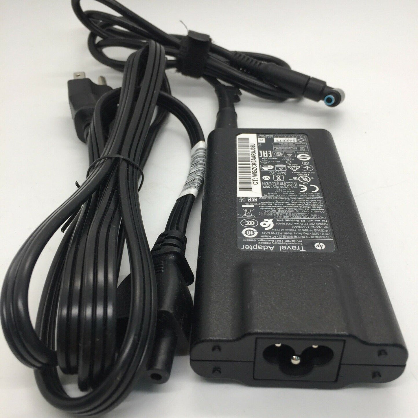 GENUINE HP Travel 65W AC Adapter Power Charger HSTNN-DA14 Blue Tip