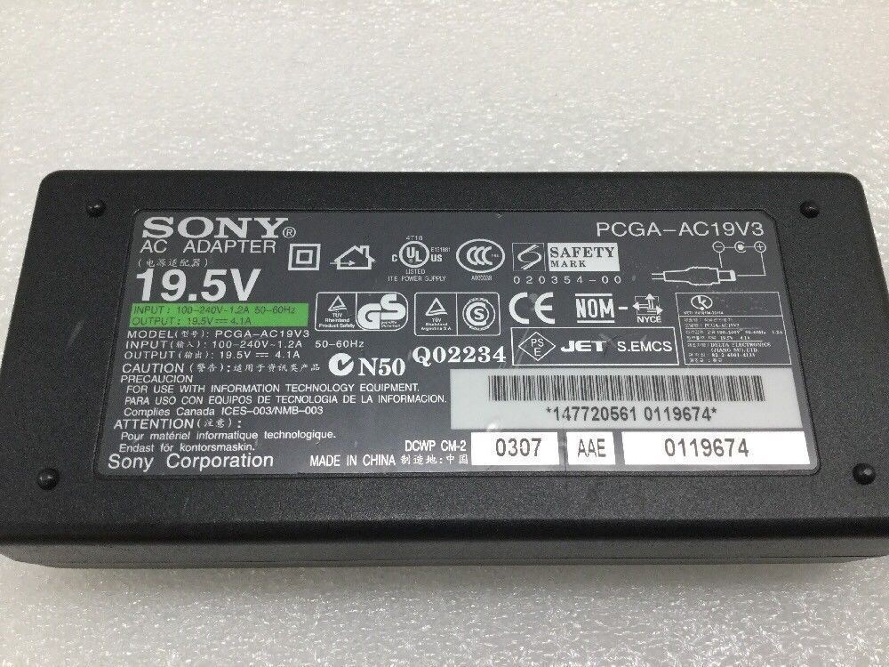 Sony 80W AC Adapter Charger PCGA-AC19V3 147720561 0119674 for Sony Vaio Laptop