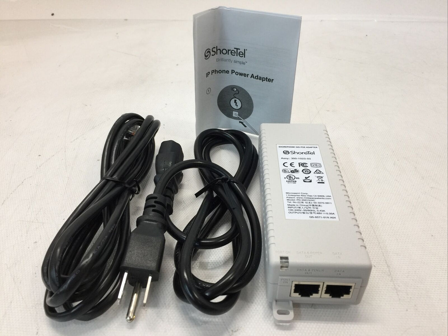 New Shoretel PD-3501G 48V 0.35A Gigabit PoE AC Adapter 3501G 300-1023-03