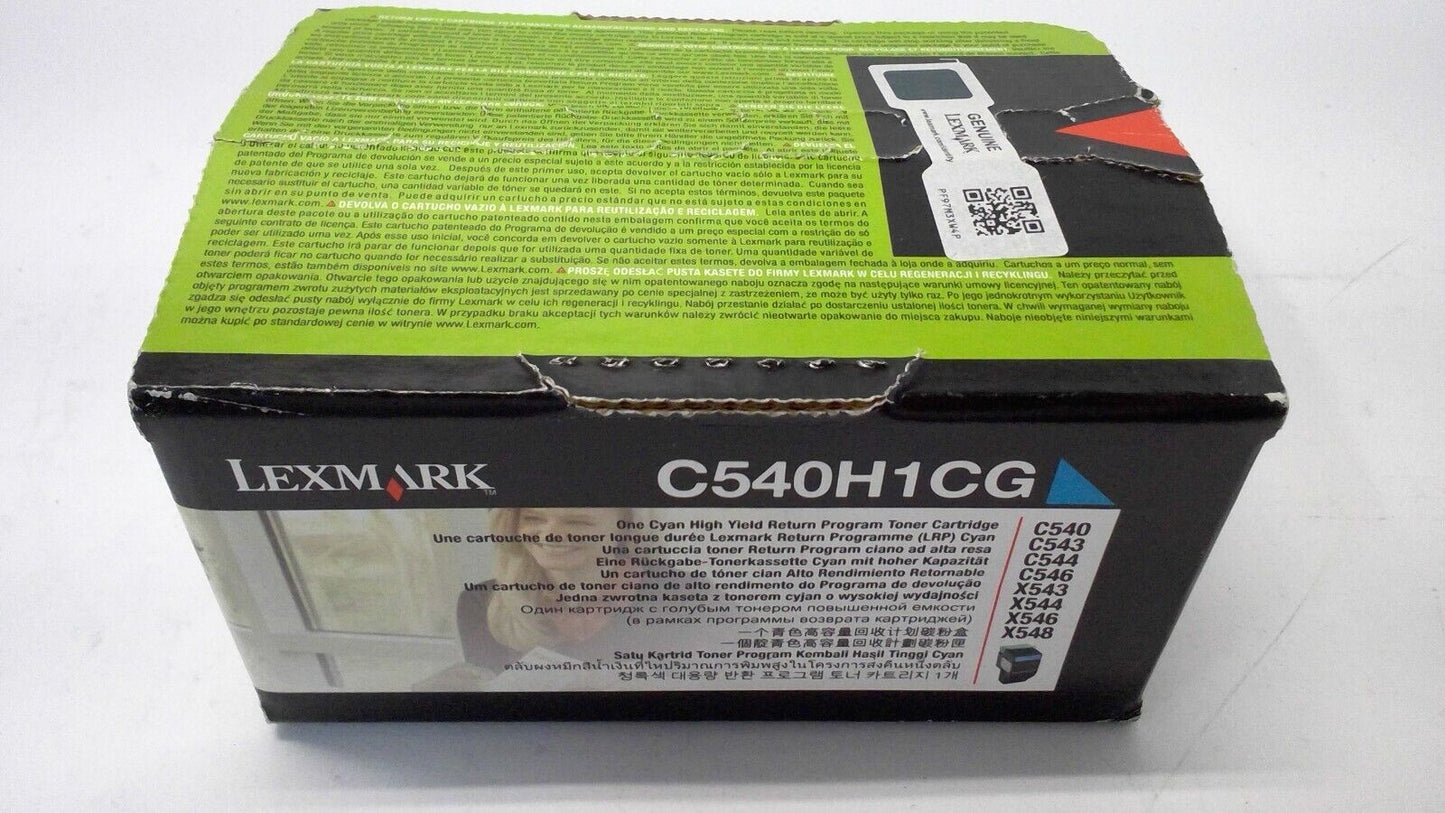 Genuine Lexmark C540H1CG Cyan High Yield Return Program Toner Cartridge